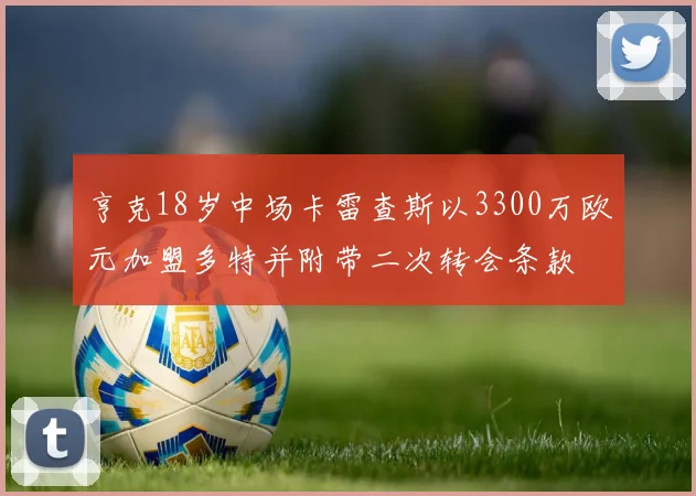 亨克18岁中场卡雷查斯以3300万欧元加盟多特并附带二次转会条款